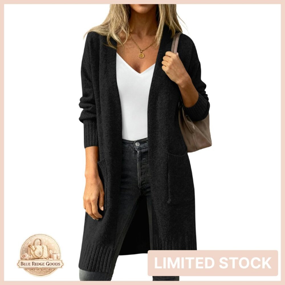 Oversized Chunky Knit Cardigan Open Front Long Sleeve Winter Sweater
